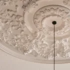 Lampe à Suspension Design Gypse Blanc et Aluminium Noir 1 Cône - Tesera Viadurini