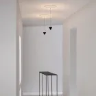 Lampe à Suspension Design Gypse Blanc et Aluminium Noir 1 Cône - Tesera Viadurini