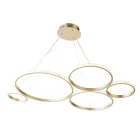 Lampe à Suspension Design pour Salon en Métal Argenté ou Doré - Olimpo Viadurini