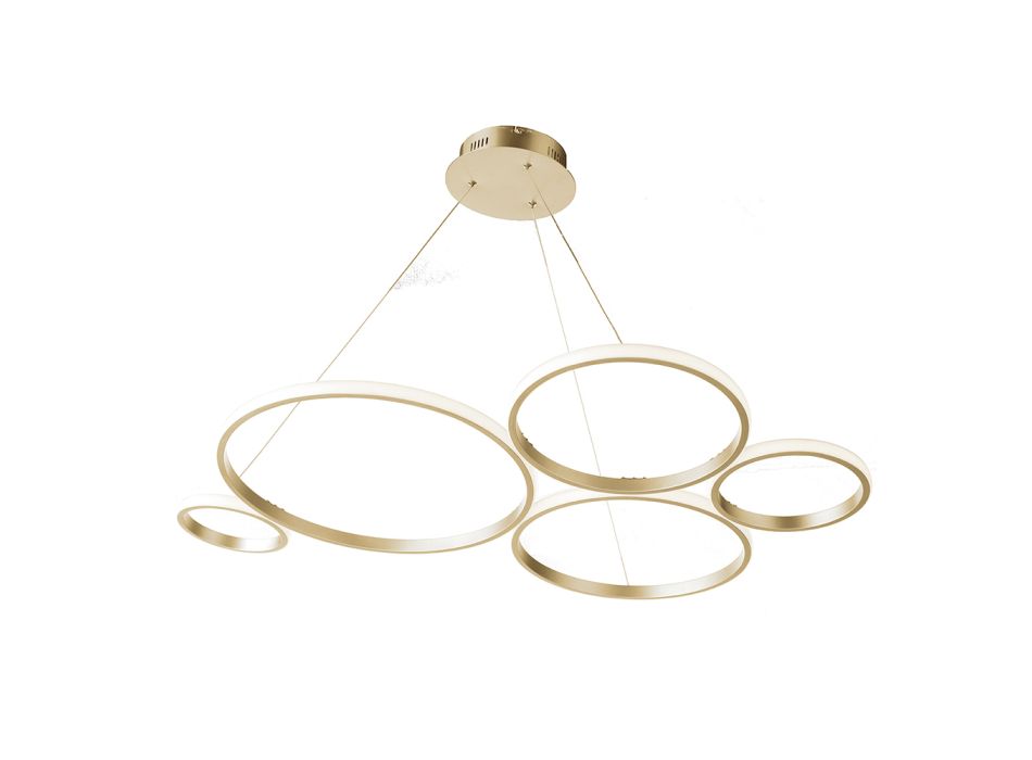 Lampe à Suspension Design pour Salon en Métal Argenté ou Doré - Olimpo Viadurini