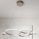 Lampe à Suspension Design pour Salon en Métal Argenté ou Doré - Olimpo Viadurini