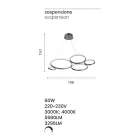 Lampe à Suspension Design pour Salon en Métal Argenté ou Doré - Olimpo Viadurini