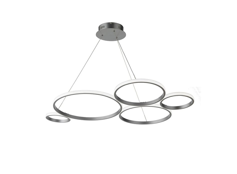 Lampe à Suspension Design pour Salon en Métal Argenté ou Doré - Olimpo Viadurini