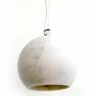 Lampe à Suspension Design en Marbre de Carrare Blanc Fabriqué en Italie - Panda Viadurini