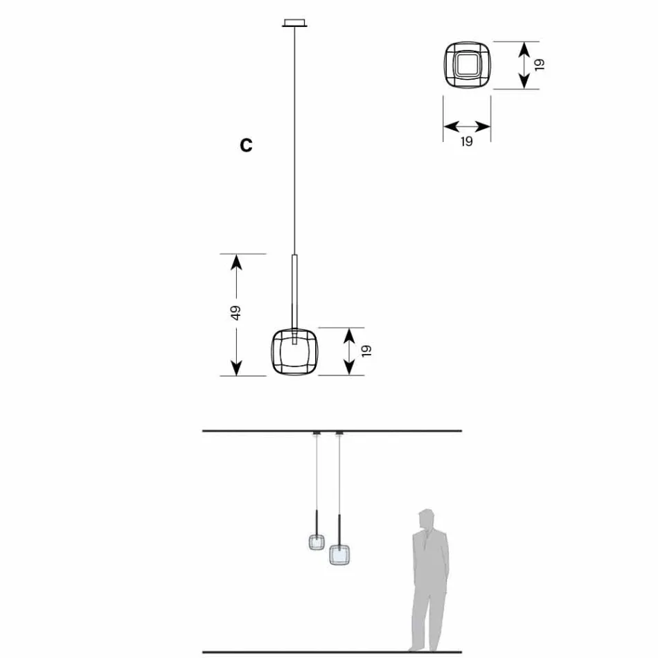 Lampe à Suspension Design en Métal Brillant Made in Italy - Donatina Viadurini