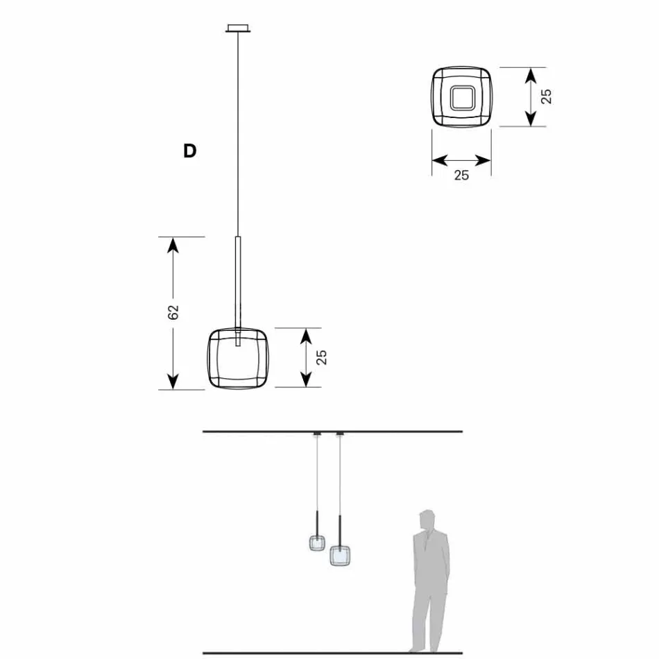 Lampe à Suspension Design en Métal Brillant Made in Italy - Donatina Viadurini