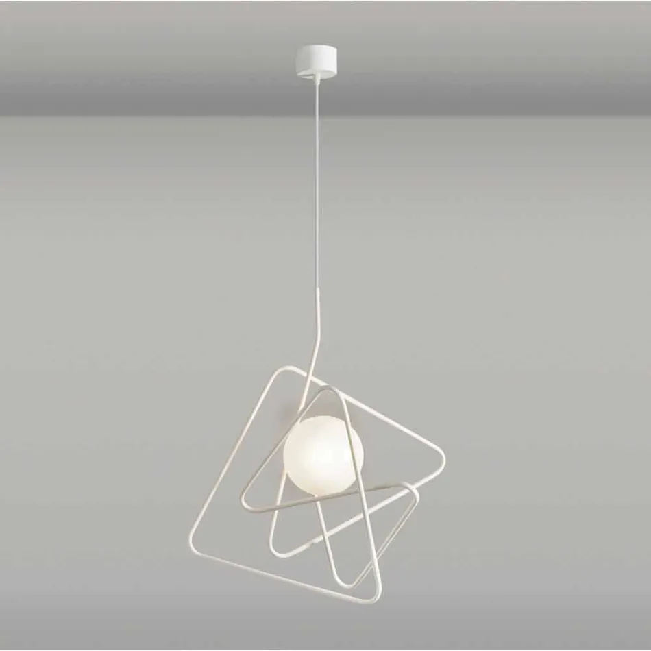 Lampe en suspension moderne en acier Ø60xh.60xL.cavo200cm, Adele Viadurini