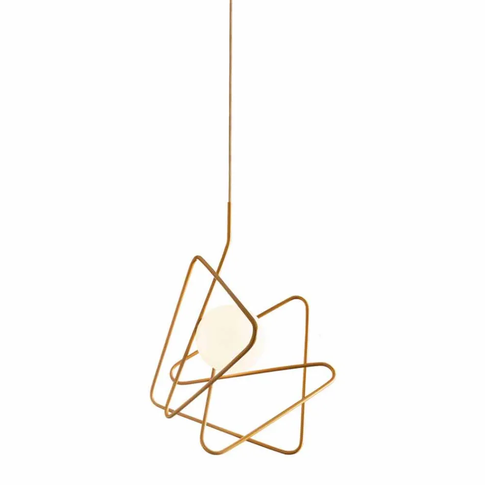 Lampe en suspension moderne en acier Ø60xh.60xL.cavo200cm, Adele Viadurini