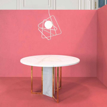 Lampe en suspension moderne en acier Ø60xh.60xL.cavo200cm, Adele Viadurini