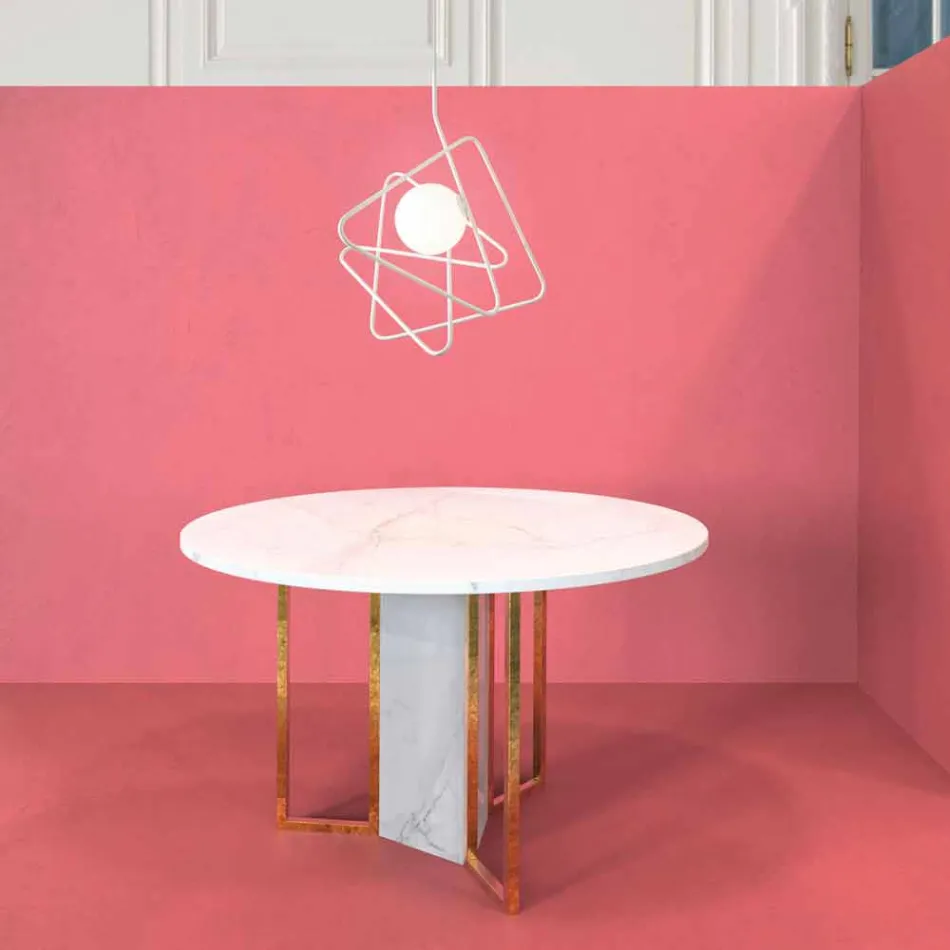 Lampe en suspension moderne en acier Ø60xh.60xL.cavo200cm, Adele Viadurini