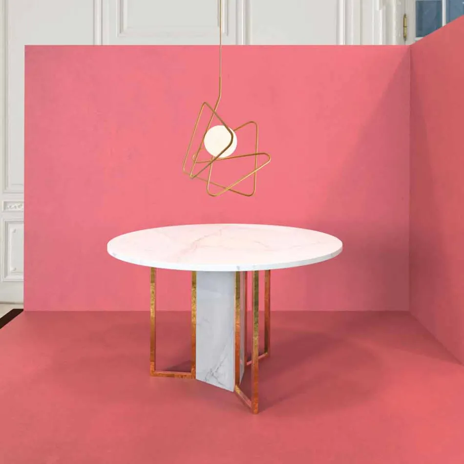 Lampe en suspension moderne en acier Ø60xh.60xL.cavo200cm, Adele Viadurini