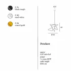 Lampe en suspension moderne en acier Ø60xh.60xL.cavo200cm, Adele Viadurini