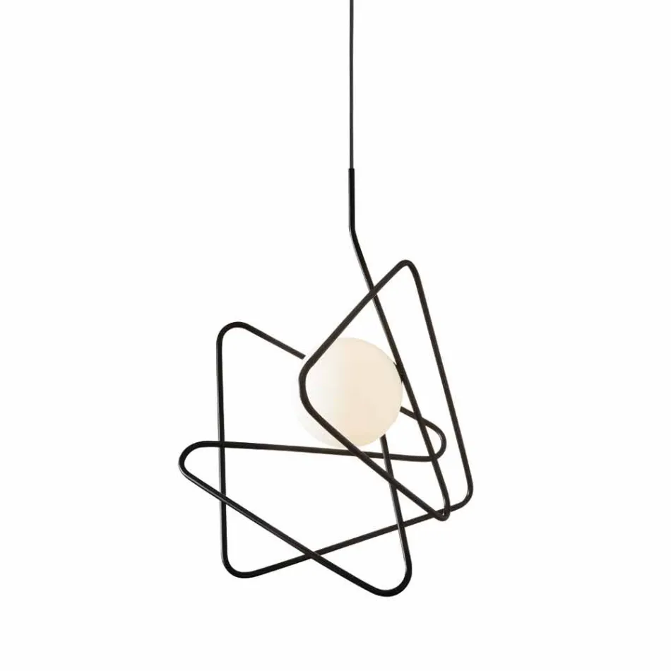 Lampe en suspension moderne en acier Ø60xh.60xL.cavo200cm, Adele Viadurini
