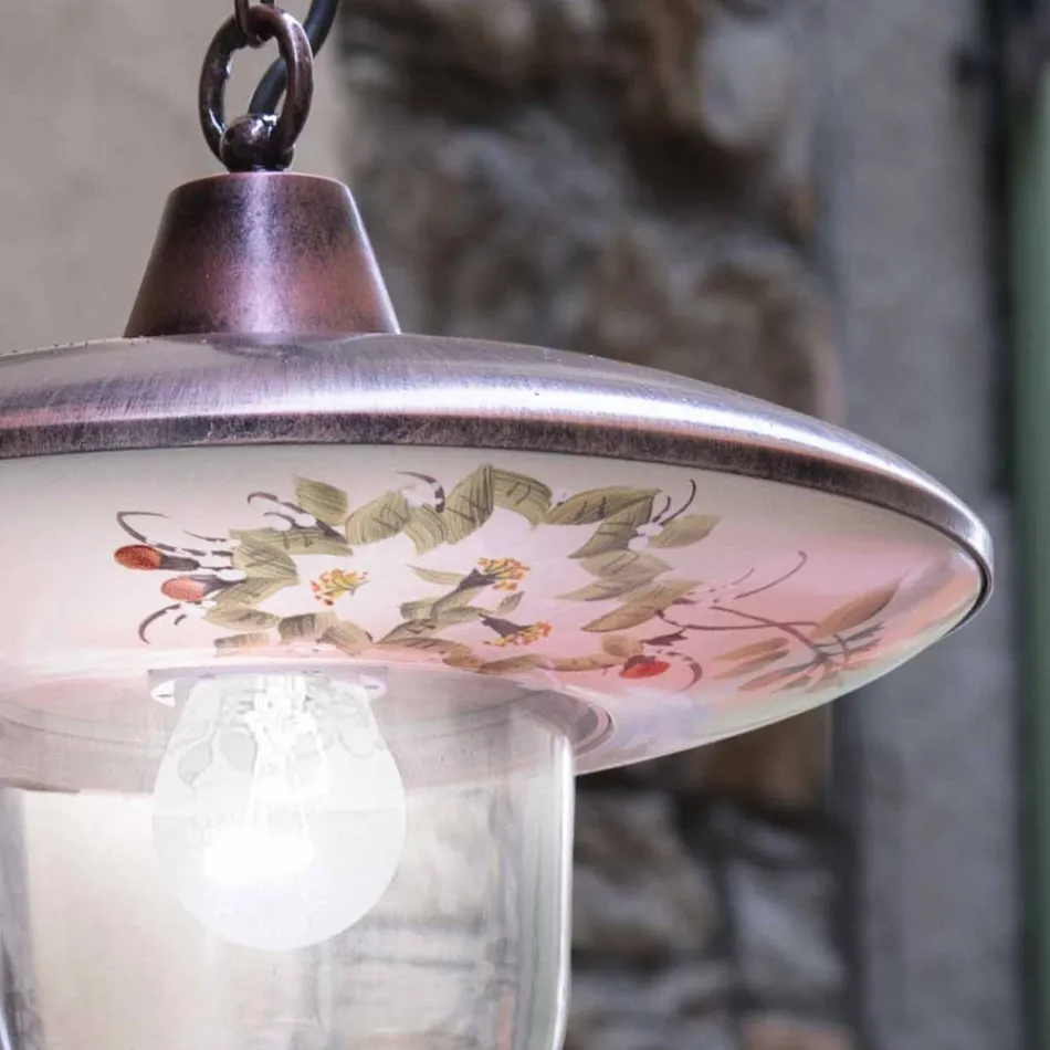 Lampe à suspension en aluminium cuivré noir avec décoration faite à la main - Latina Viadurini