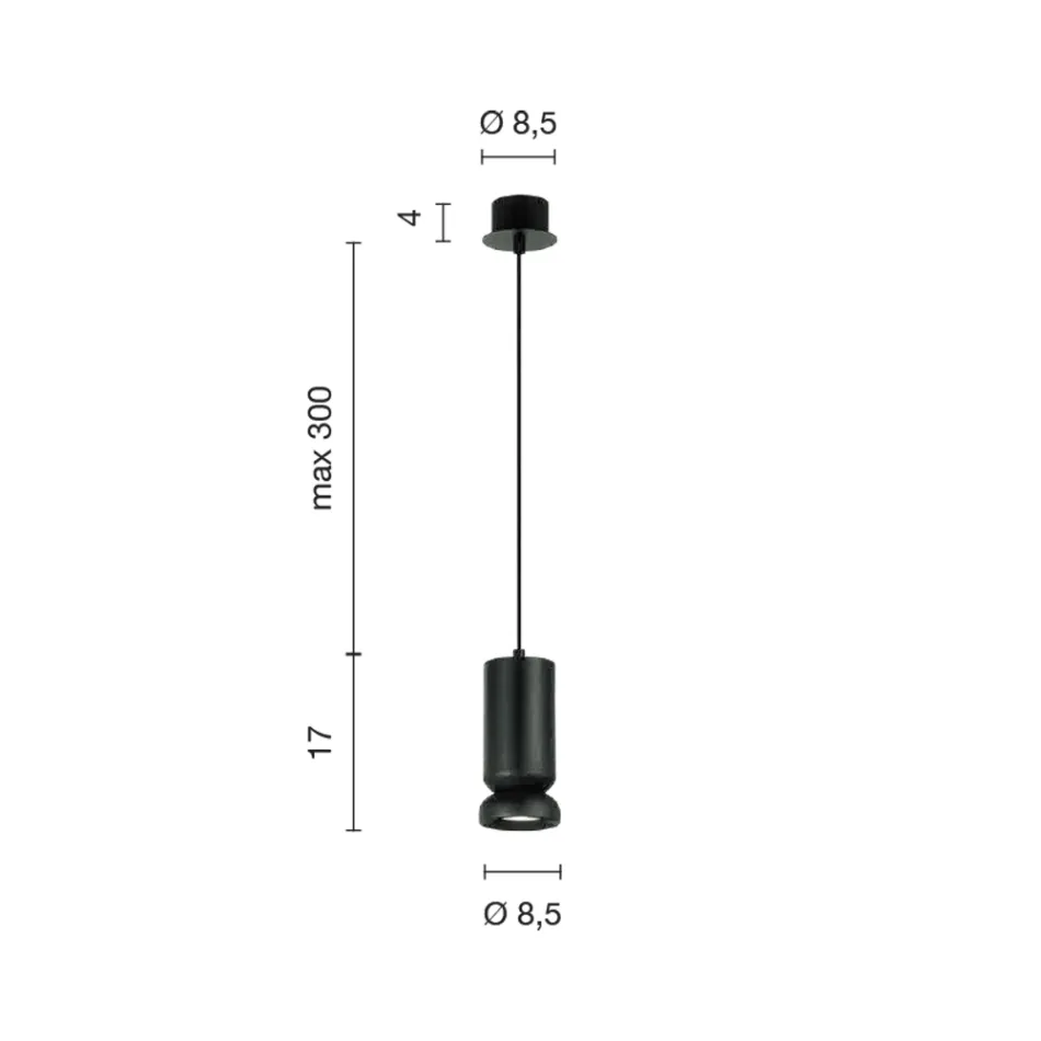 Lampe à suspension en aluminium enduit de poudre et câble réglable - Buxus Viadurini