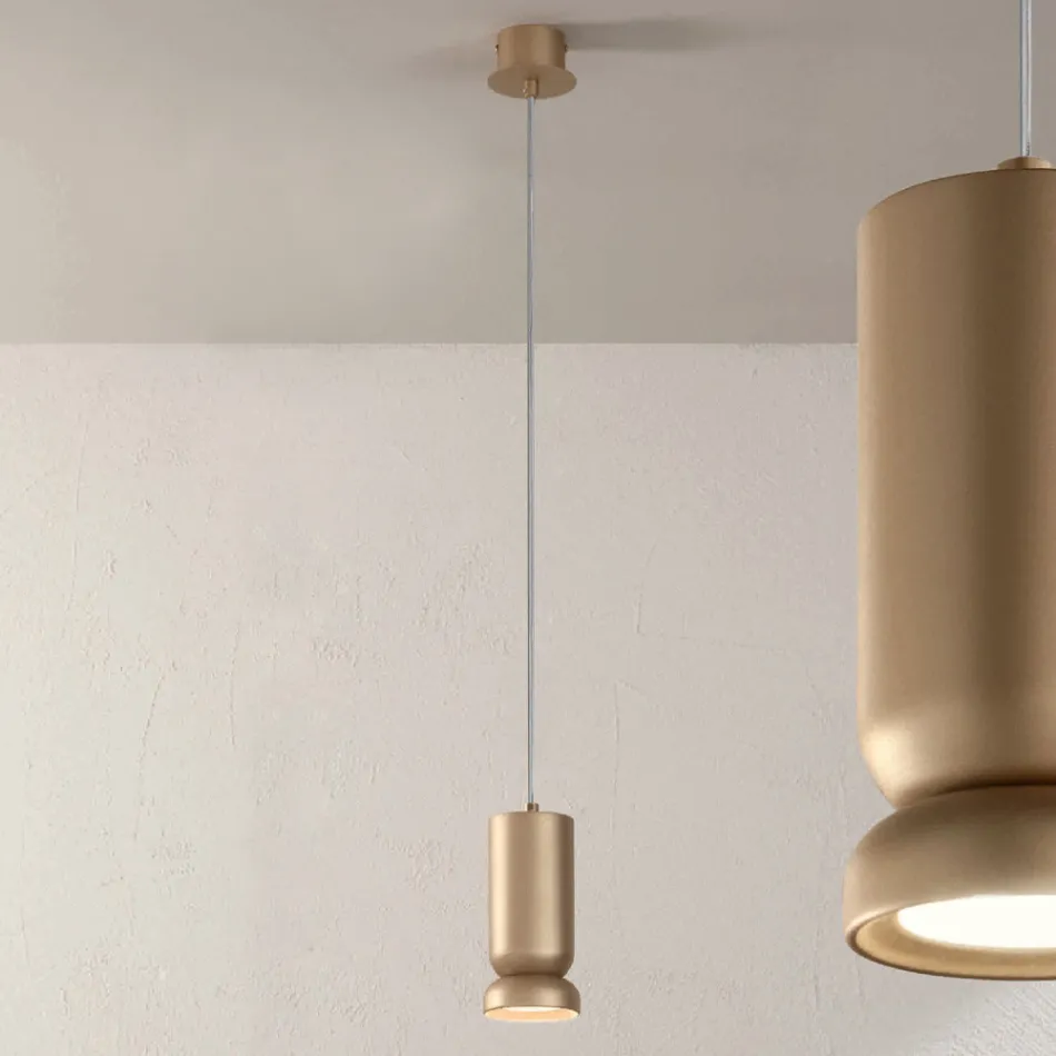 Lampe à suspension en aluminium enduit de poudre et câble réglable - Buxus Viadurini