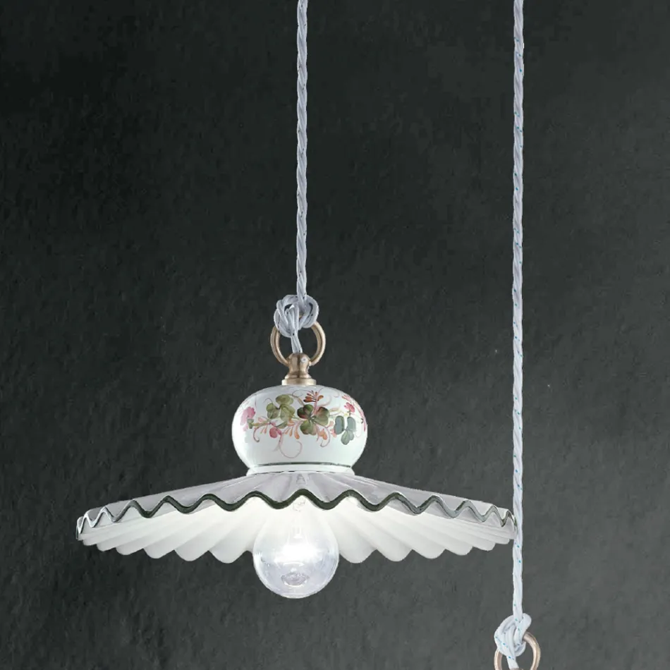 Suspension artisanale en céramique décorée à la main - Rome Viadurini