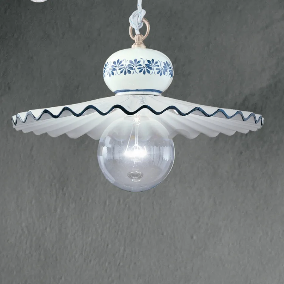 Suspension artisanale en céramique décorée à la main - Rome Viadurini