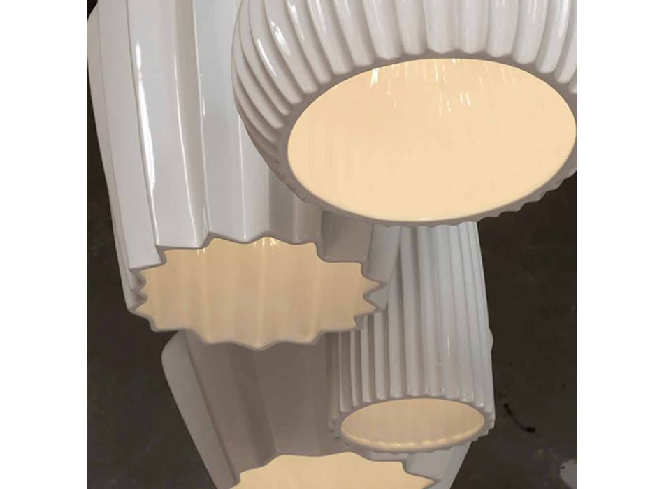 Lampe à Suspension Design Céramique Blanc Brillant en 4 Formes - Oasis Viadurini
