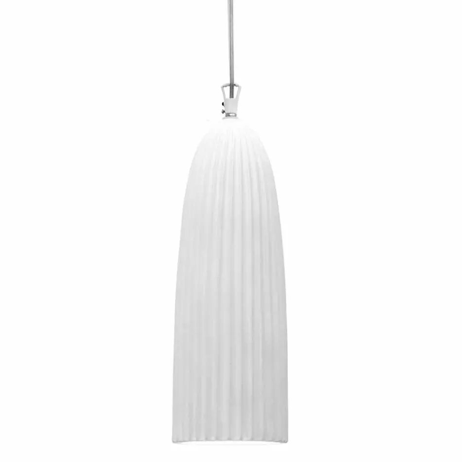Lampe à Suspension Design Céramique Blanc Brillant en 4 Formes - Oasis Viadurini