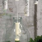 Lampe à Suspension en Céramique Blanc Mat avec Fleurs Décoratives - Revolution Viadurini