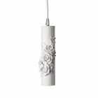 Lampe à Suspension en Céramique Blanc Mat avec Fleurs Décoratives - Revolution Viadurini