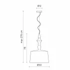 Lampe à suspension en céramique blanche. Abat-jour en lin Design court - Cadabra Viadurini