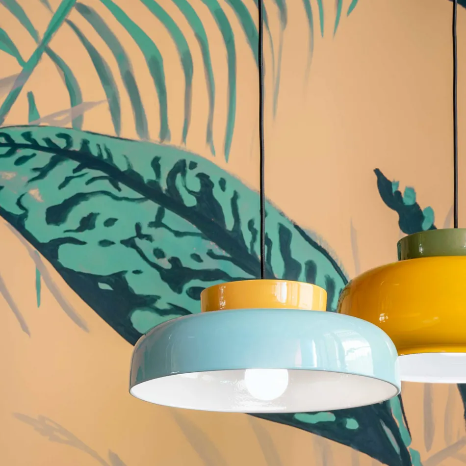 Lampe à Suspension en Céramique Bicolore Fabriquée en Italie - Corcovado Viadurini