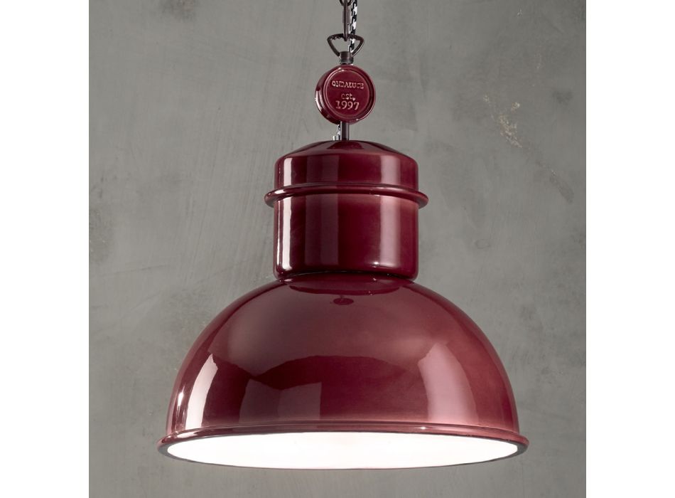 Lampe à Suspension Design Industriel en Céramique Colorée - Gennina Viadurini