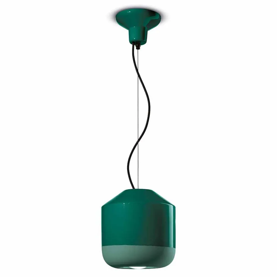Lampe à suspension en céramique colorée Made in Italy - Ferroluce Bellota Viadurini