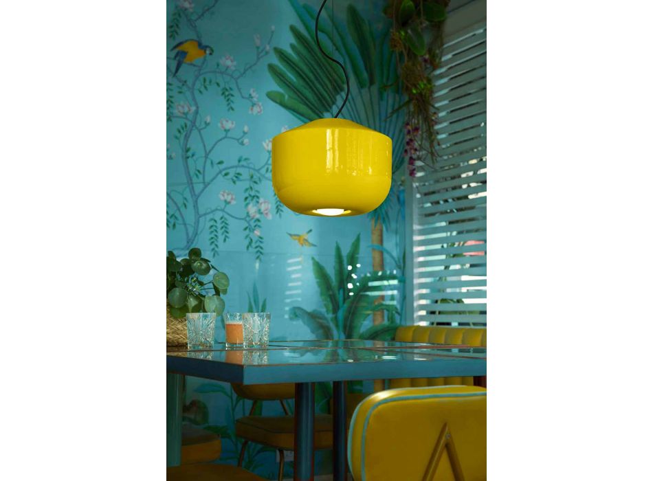 Lampe à suspension en céramique colorée Made in Italy - Ferroluce Bellota Viadurini
