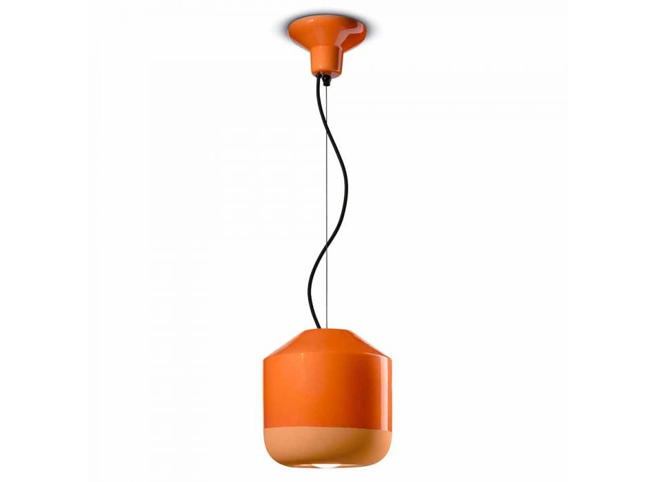 Lampe à suspension en céramique colorée Made in Italy - Ferroluce Bellota Viadurini