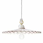 Lampe suspendue en céramique avec décoration L'Aquila par Ferroluce Viadurini