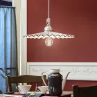Lampe suspendue en céramique avec décoration L'Aquila par Ferroluce Viadurini