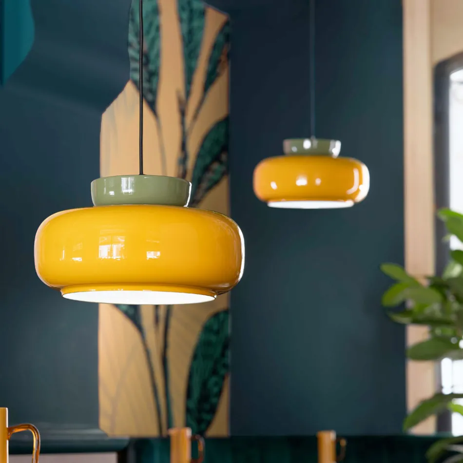 Lampe à suspension en céramique de différentes finitions fabriquée en Italie - Corcovado Viadurini