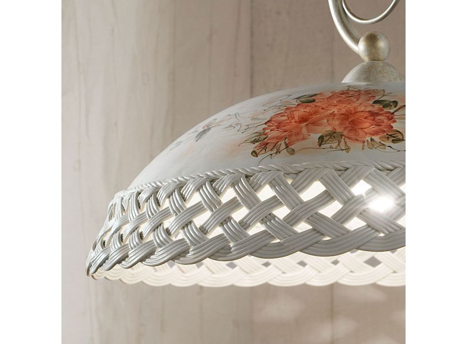 Lampe à suspension en céramique perforée peinte à la main - Verona Viadurini