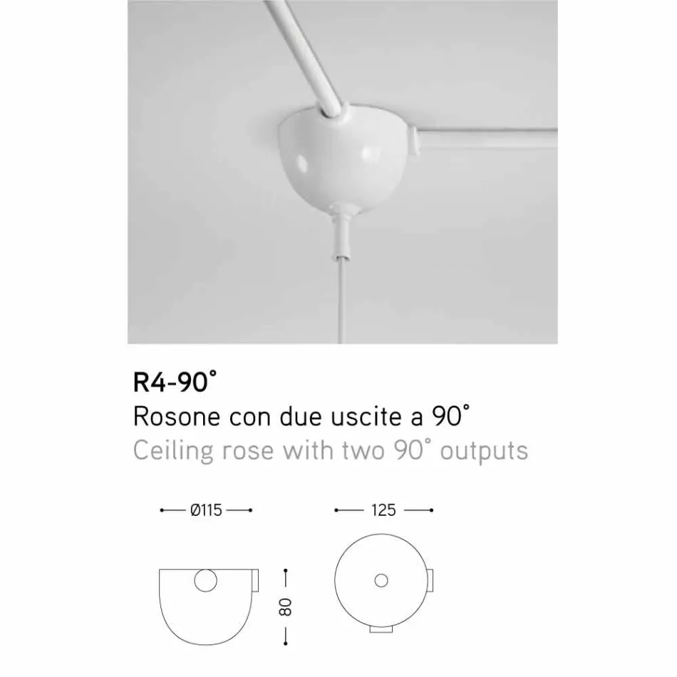 La suspension céramique Glaze, est passé à deux sorties à 90 ° Viadurini