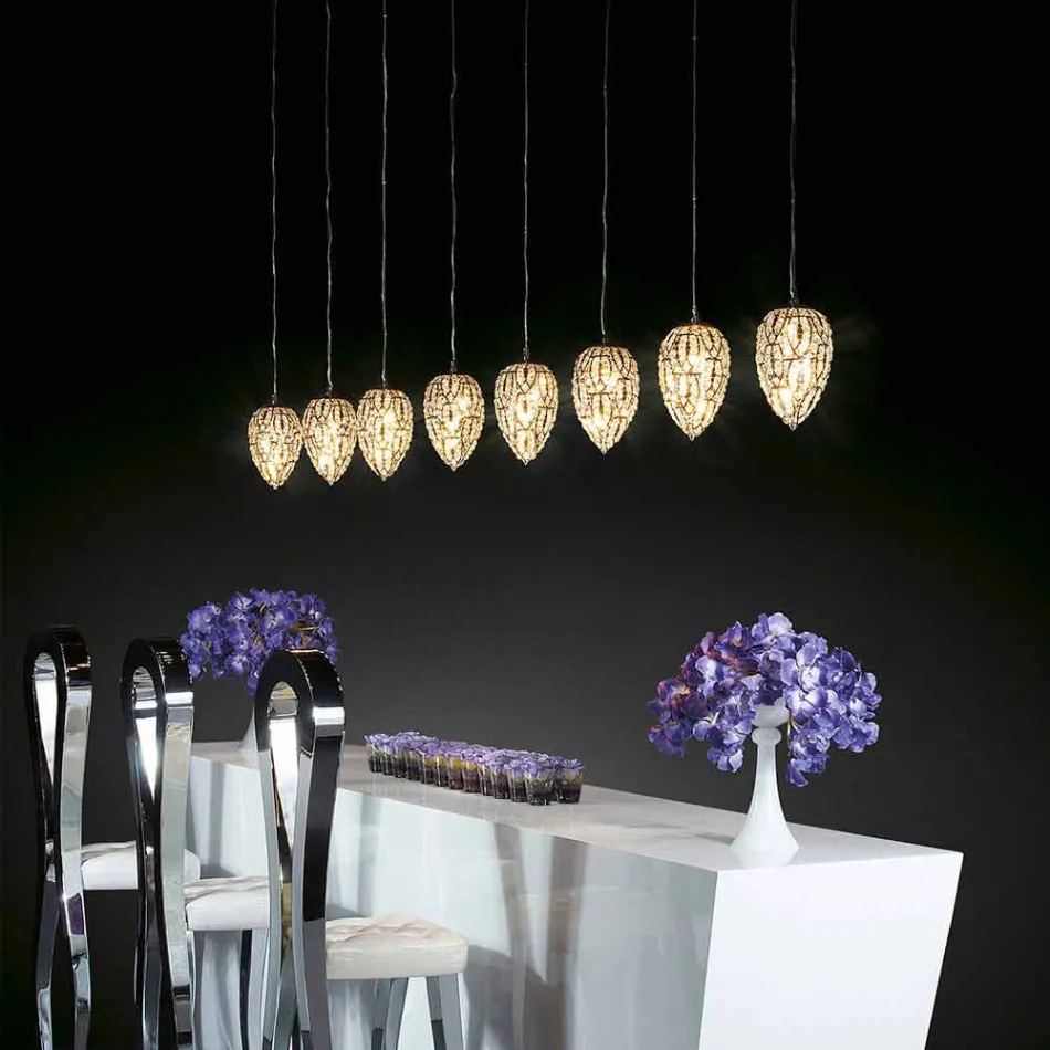 Suspension en verre et en acier en forme de Egg Egg Viadurini