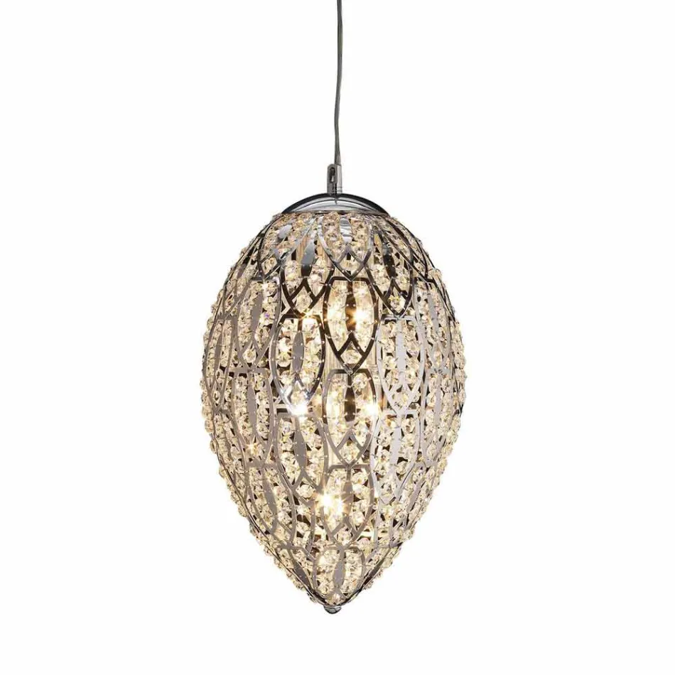 Suspension en verre et en acier en forme de Egg Egg Viadurini