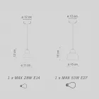 Lampe à suspension en différentes finitions et tailles fabriquées en Italie - Berimbau Viadurini