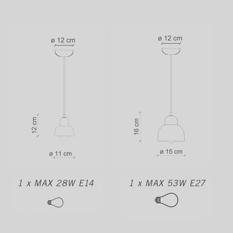 Lampe à suspension en différentes finitions et tailles fabriquées en Italie - Berimbau Viadurini