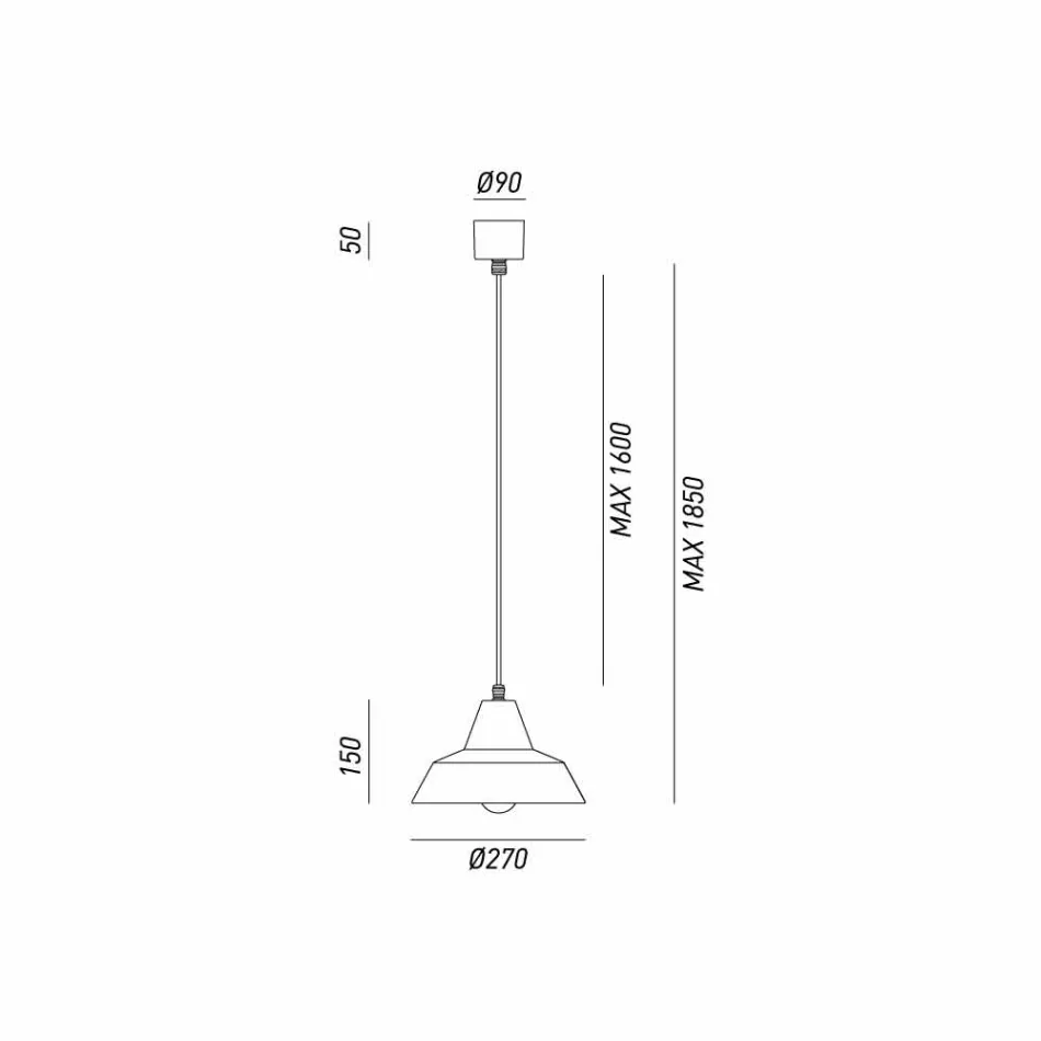 Lampe suspension antique cloche de fer Virginia Il Fanale Viadurini