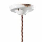Lampe suspension de fer antique et céramique Teresa Ferroluce Viadurini