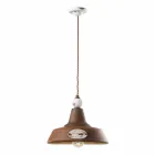 Lampe suspension de fer antique et céramique Teresa Ferroluce Viadurini