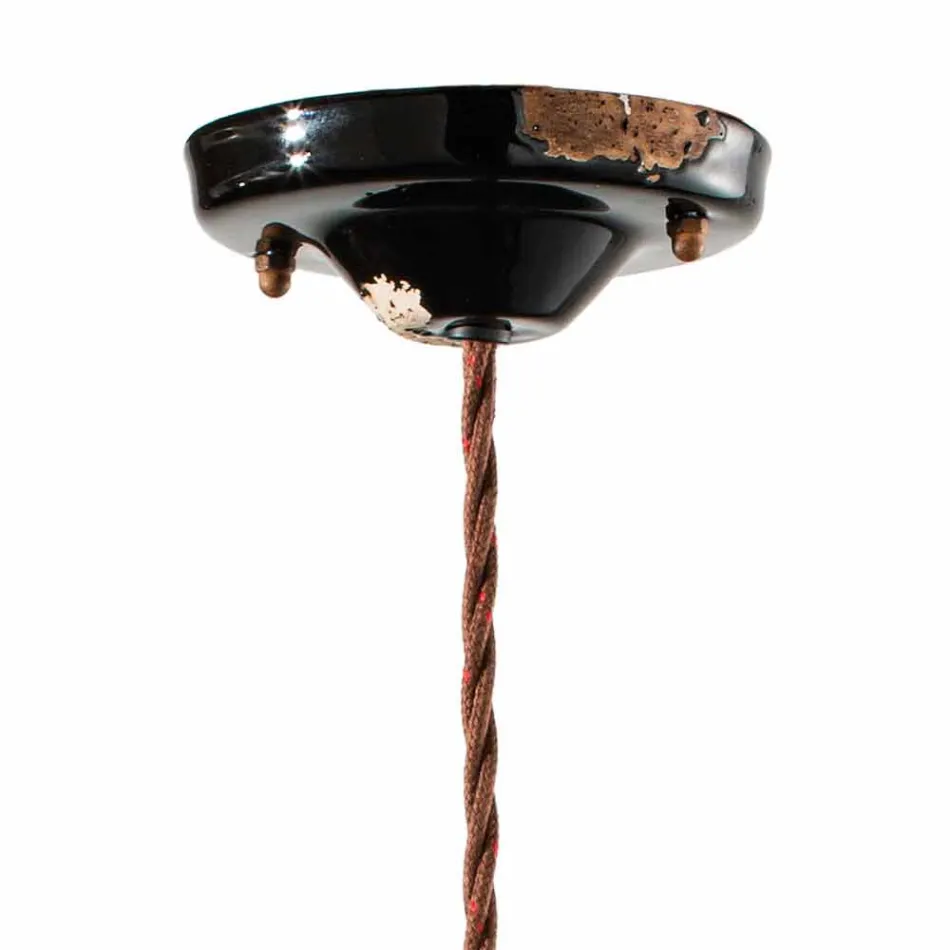 Lampe fer et céramique suspension corten Lois Ferroluce Viadurini