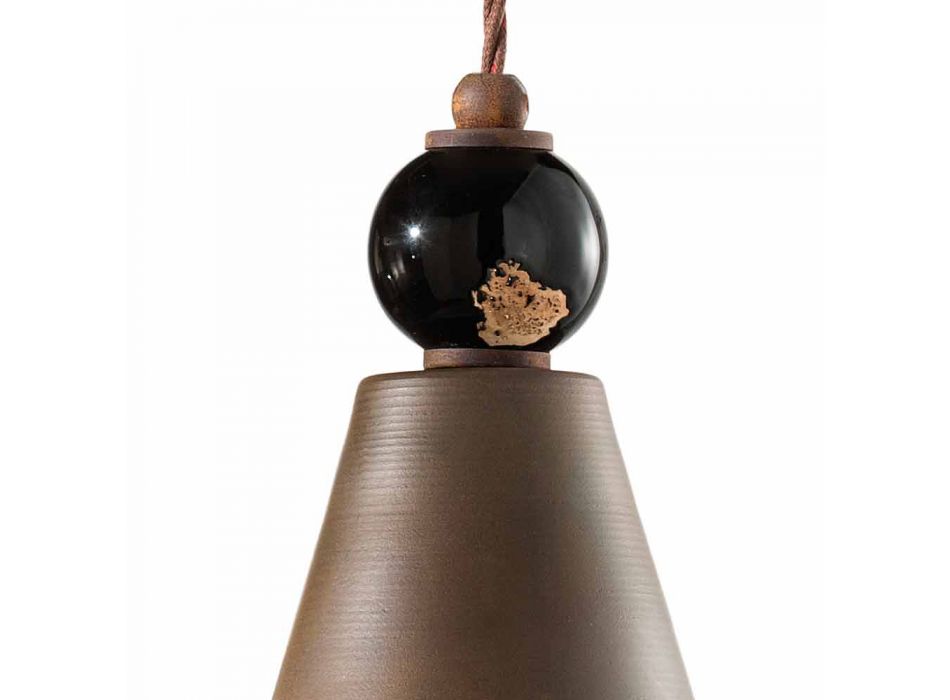 Lampe fer et céramique suspension corten Lois Ferroluce Viadurini