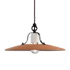 Lampe à Suspension en Fer et Céramique Brute Faite à la Main - Bologne Viadurini