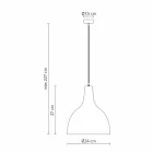 Lampe à Suspension en Grès Anthracite et Design Intérieur Émail Blanc - Edmondo Viadurini