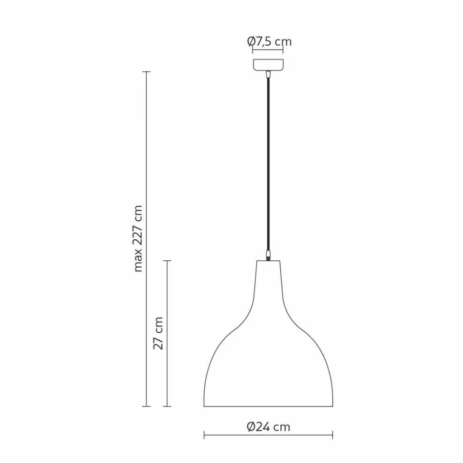 Lampe à Suspension en Grès Anthracite et Design Intérieur Émail Blanc - Edmondo Viadurini