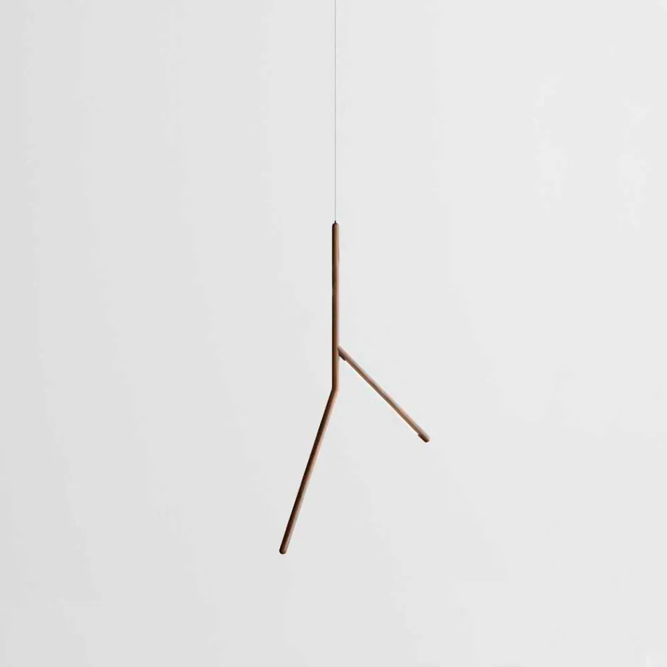 Lampe à Suspension en Bois Massif en Différentes Finitions Made in Italy - Orlov Viadurini